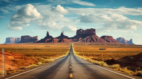 Beautiful Image of a Road through monument Valley