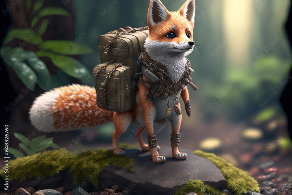 Obraz premium Fox valves are site in tree