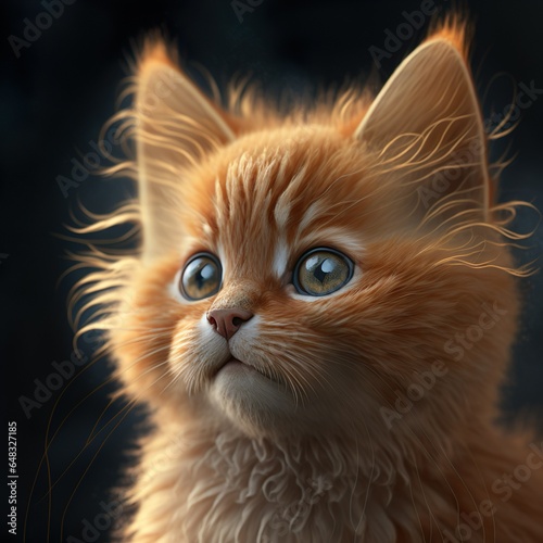 black background with brown cat see