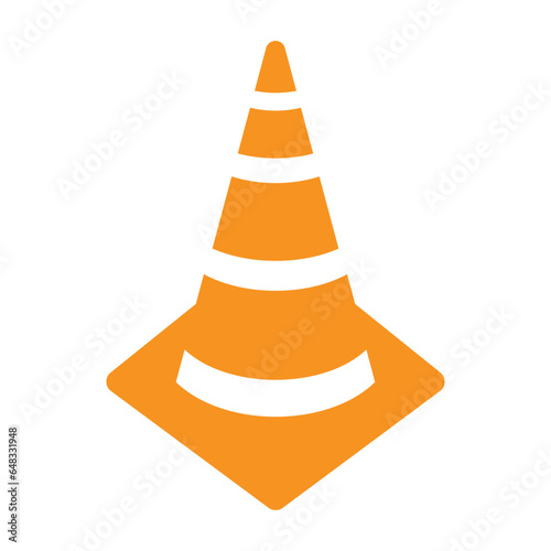 traffic cone vector illustration in flat style