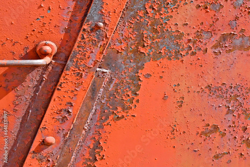 Tableau sur toile Peeling paint abstract, Side of old railroad boxcar