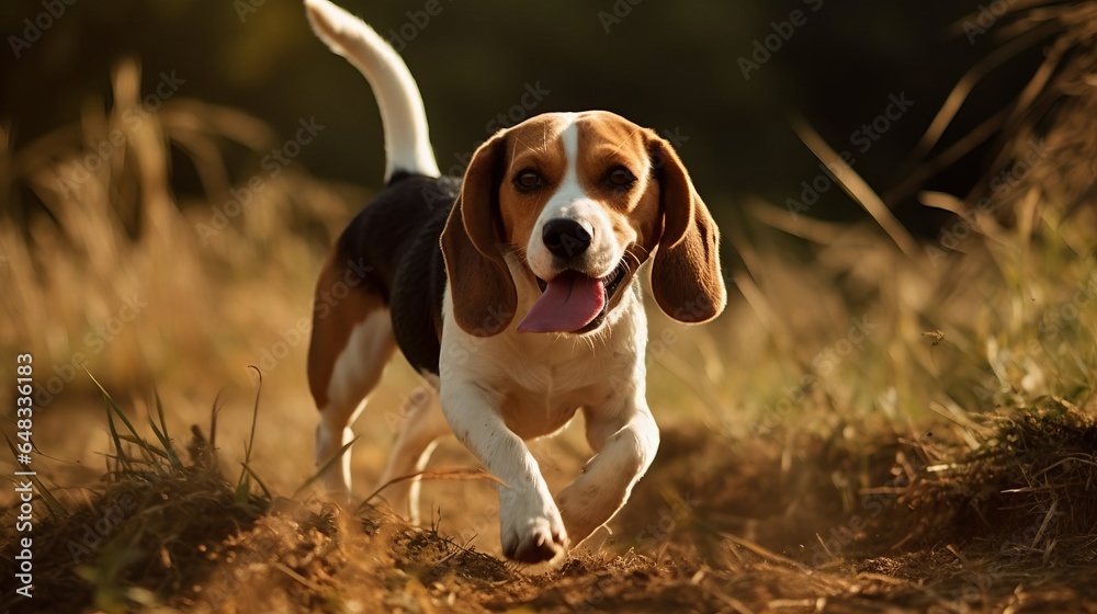 beagle puppy in the grass dog, park, yard