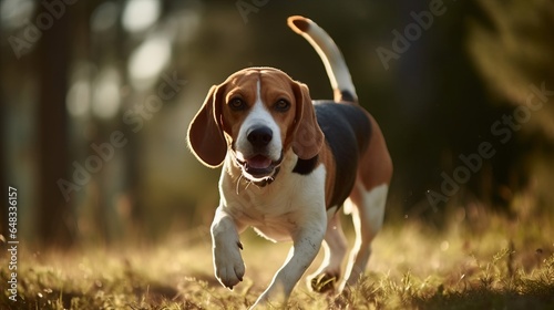 beagle puppy in the grass dog, park, yard