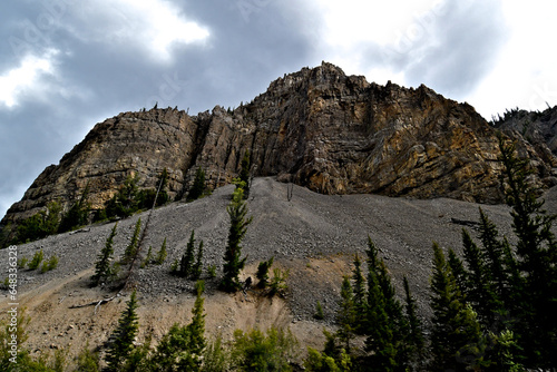 Talus slop emanates from hidden canyon below carbonate rocks of Mississippian Age, Bull Creek Quadrangle, Wyoming 