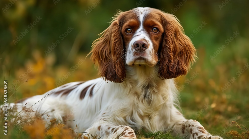 english cocker spaniel dog in the grass, yard, park english cocker spaniel dog in the grass, yard, park