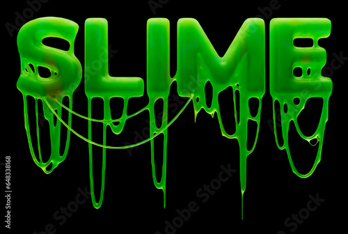 SLIME 3D Illustrated Sign Background Over Black Background with Clipping Path