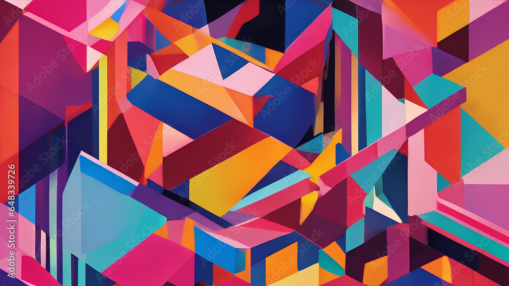 Geometric Shapes in Modern Abstract Landscape - Graphic Design Banner with Patterns Geometric Shapes in Modern Abstract Landscape - Graphic Design Banner with Patterns