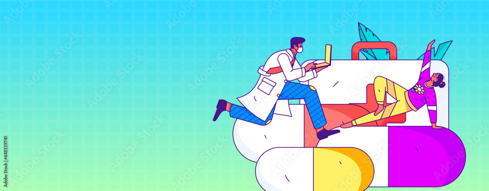Doctor epidemic prevention and anti-epidemic flat vector concept operation illustration Doctor epidemic prevention and anti-epidemic flat vector concept operation illustration