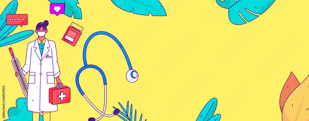 Doctor epidemic prevention and anti-epidemic flat vector concept operation illustration Doctor epidemic prevention and anti-epidemic flat vector concept operation illustration