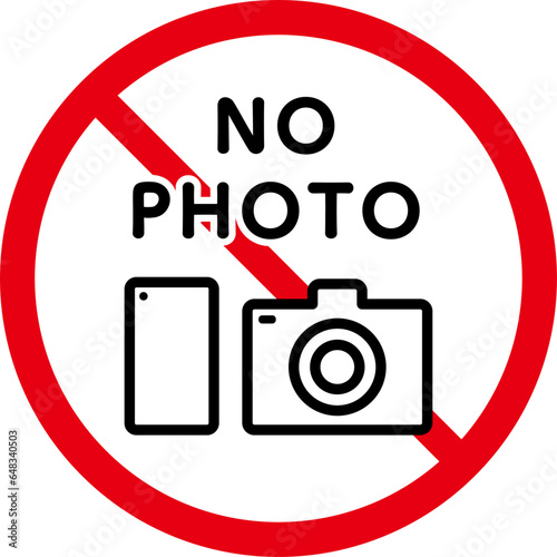 写真禁止・撮影禁止のアイコン（細いタイプ）