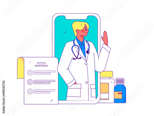 Doctor epidemic prevention and anti-epidemic flat vector concept operation illustration © Lyn Lee