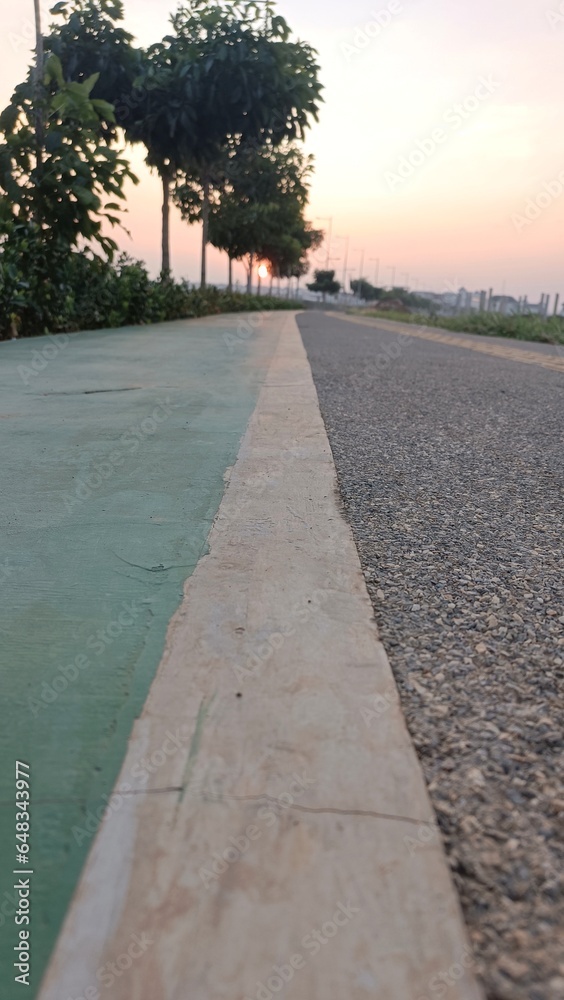 Walking and Running Track in a Pedestrian Area Walking and Running Track in a Pedestrian Area