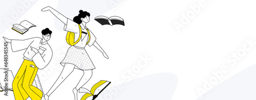 Reading character flat vector concept operation illustration