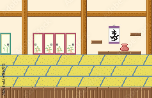 ゲーム風ドット絵　時代劇　和室
