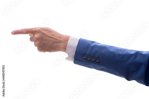 Businessman's hand isolated on white