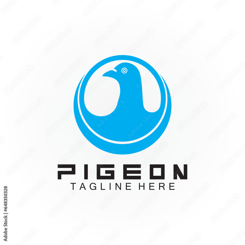 Pigeon bird logo vector icon illustration design template