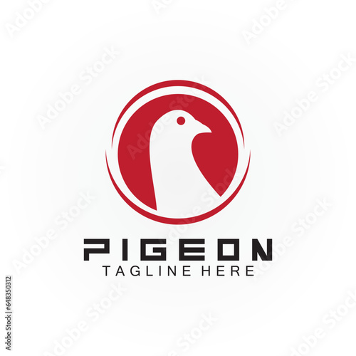 Pigeon bird logo vector icon illustration design template
