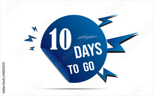 ten days Left, 10 days to go. countdown 3D Vector typographic design. ten days to go. sale price offer, 10