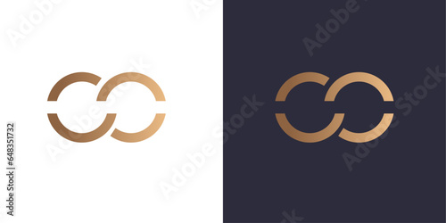 Letter m logo monogram, minimal style identity initial logo mark. Golden gradient vector emblem logotype for business cards initials infinite symbol.