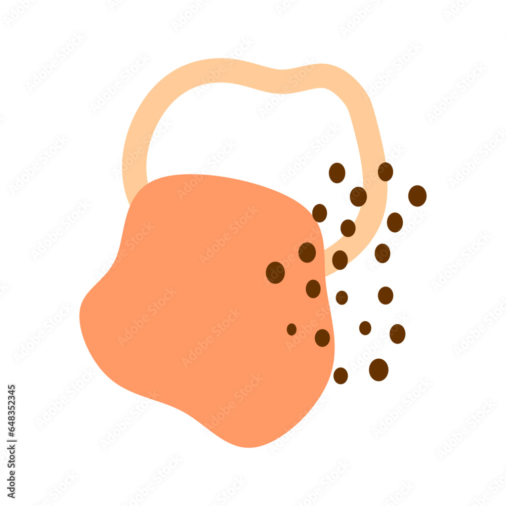 Aesthetic blob with leaf vector element Aesthetic blob with leaf vector element