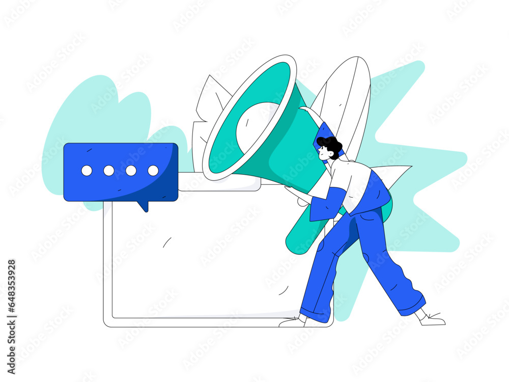 Virtual social concept business flat vector illustration Virtual social concept business flat vector illustration