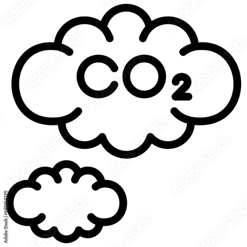 co2 icon illustration design with outline