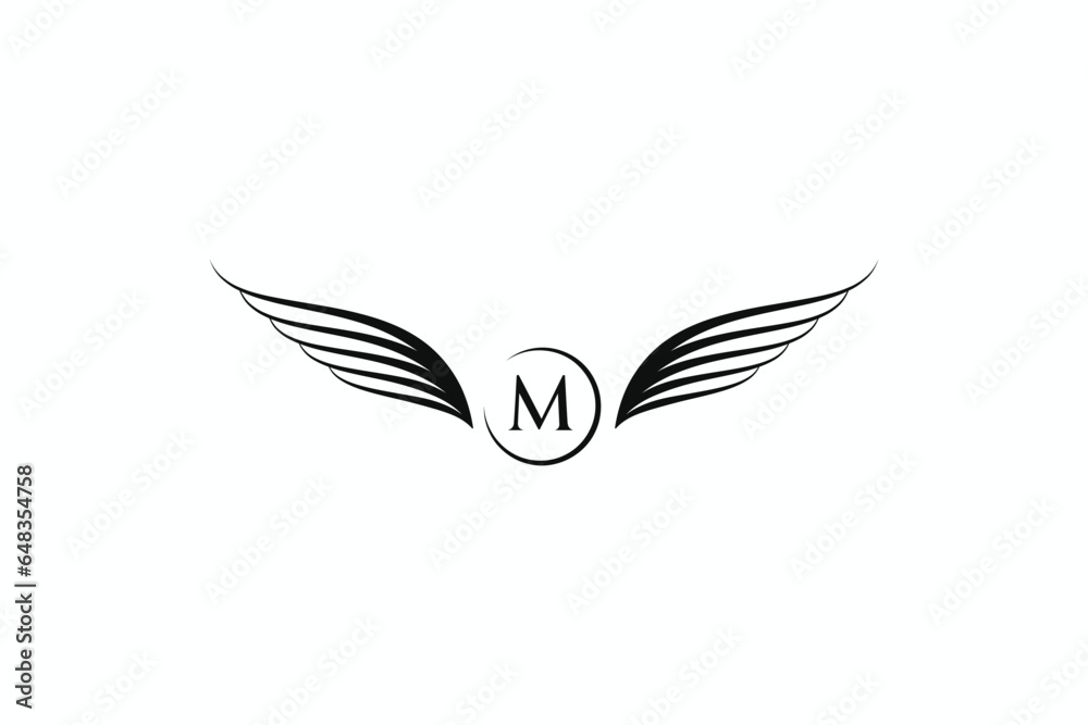 Wings Sign Symbol Abstract Element Letter M Logo Business Wings Sign Symbol Abstract Element Letter M Logo Business