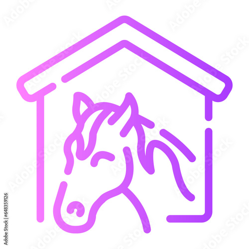 horse stable Line Gradient Icon