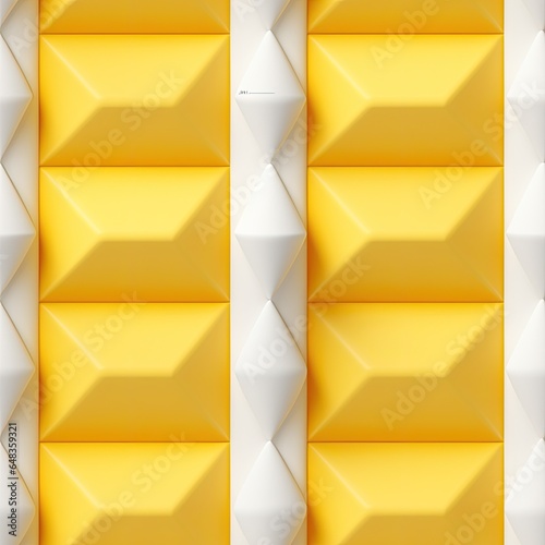 Abstract seamless 3D illustration pattern in shades of yellow