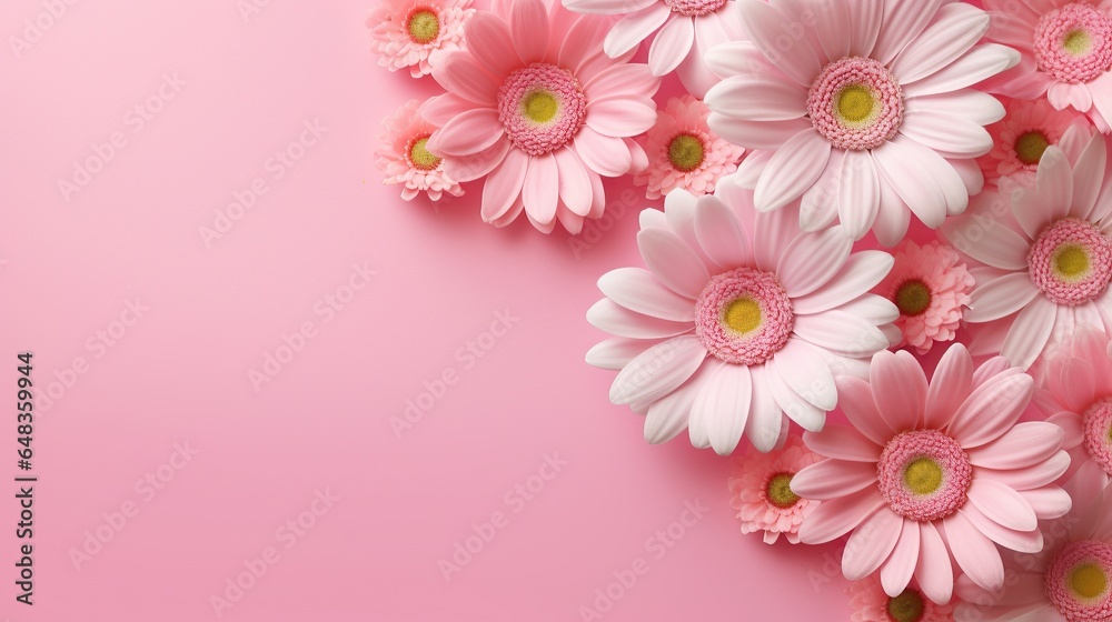 valentine, gerbera flowers, flowers valentine's day ,pink background 