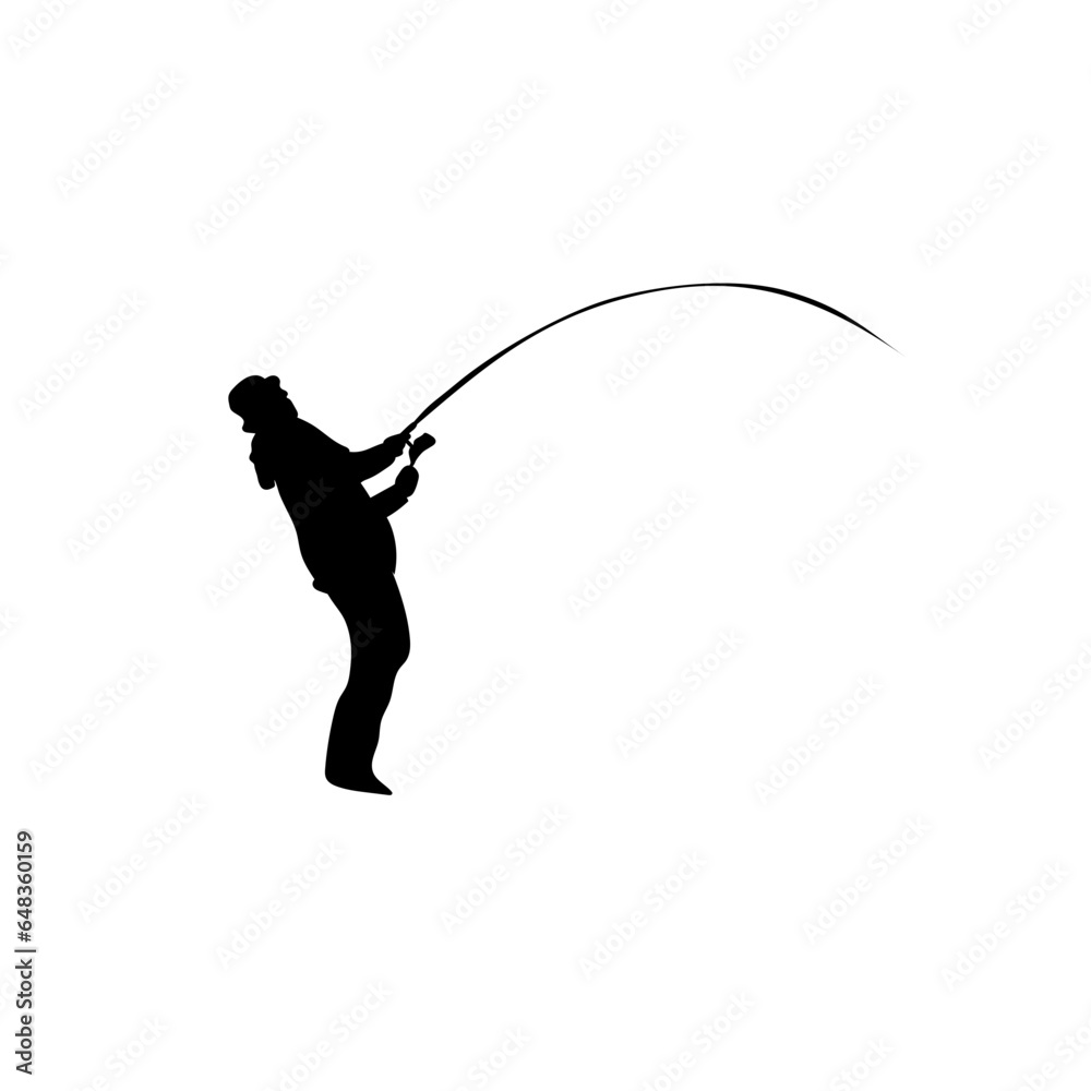 silhouette of a person fishing silhouette of a person fishing