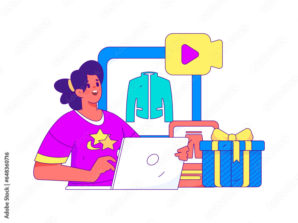 Online shopping e-commerce flat vector concept operation illustration
Online shopping e-commerce flat vector concept operation illustration