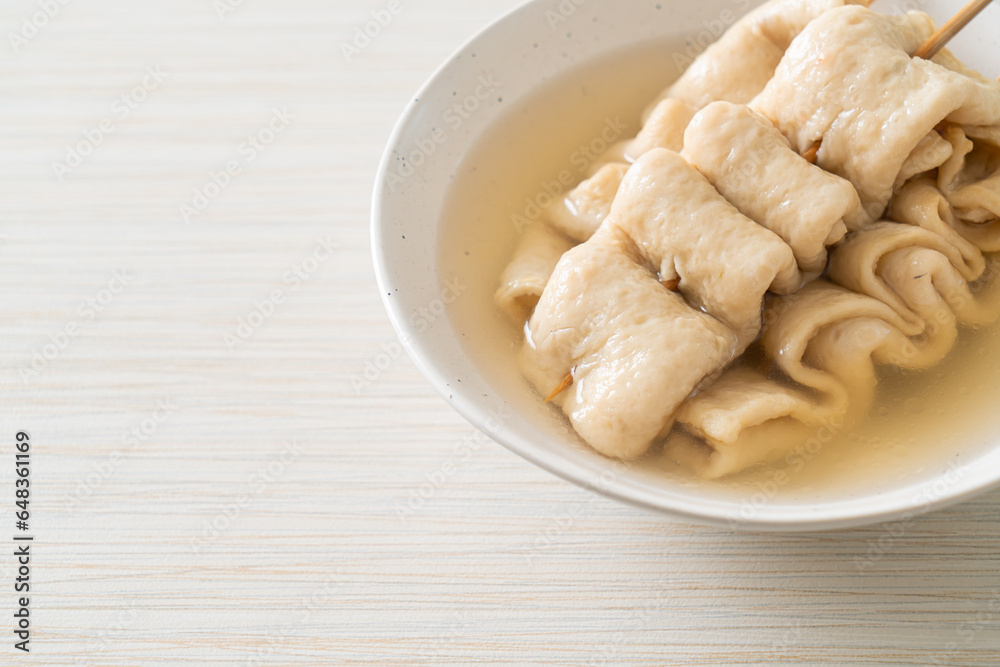Odeng - Korean fish cake skewer in soup Odeng - Korean fish cake skewer in soup