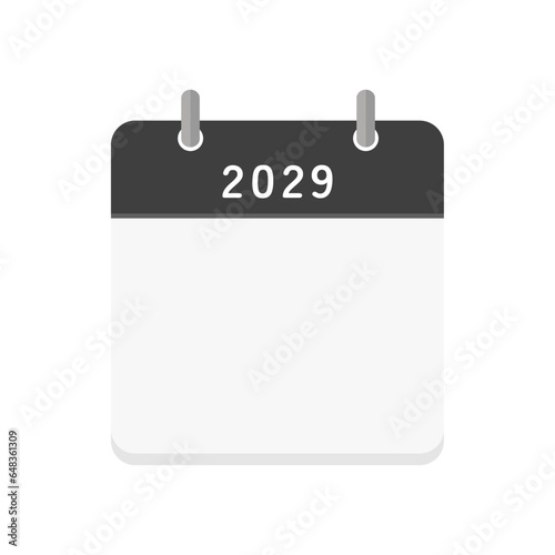 2029年の白紙の日めくりカレンダーのアイコン - 暦のテンプレート
