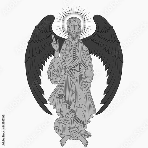Catholic angel holding a bible