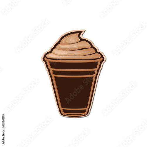 Ice cream slush cup design isolated on a white background