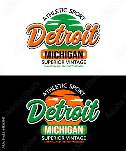 Detroit city circle urban vintage calligraphy typeface  for print on t shirts etc. 