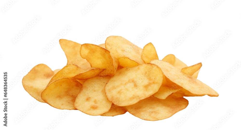 Flying Potatoes Chips On Transparent Background Png
