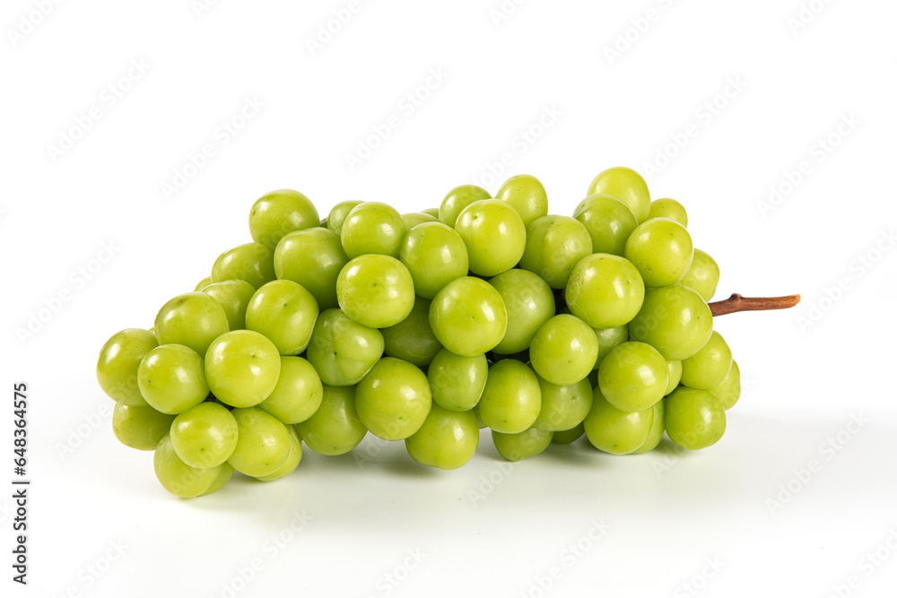 one bunch of fresh green shine muscat grape isolated on white background one bunch of fresh green shine muscat grape isolated on white background