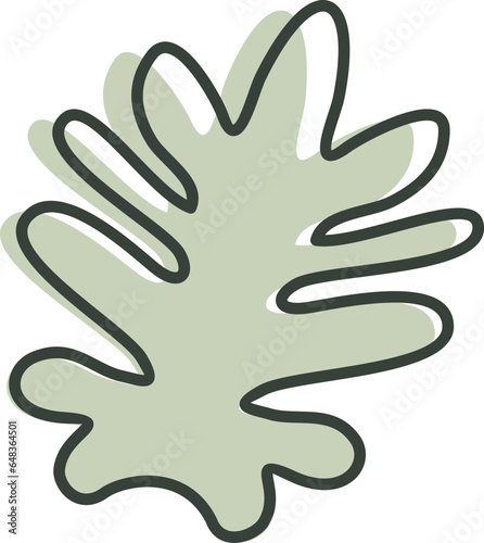Algae plan aesthetic recolorable vector element