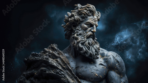 Ancient Greek god embodied in swirling inky darkness in a metaphorical setting