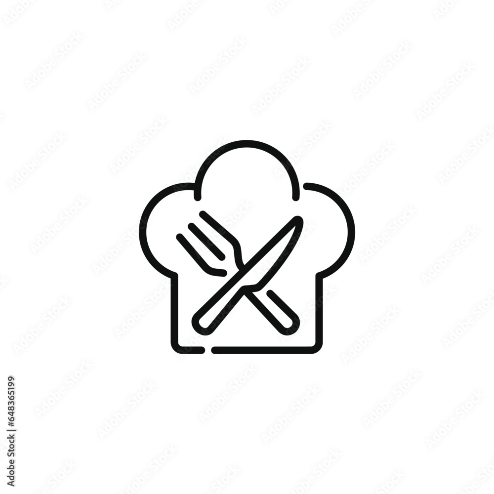 Restaurant line icon isolated on white background Restaurant line icon isolated on white background
