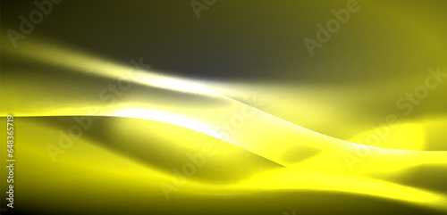 Neon-lit waves surge across background, mesmerizing dance of luminescence and motion. Dynamic backdrop captures essence of energy and modern aesthetics