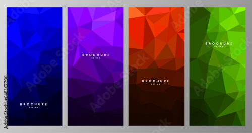 set of brochures with abstract colorful geometric shape background