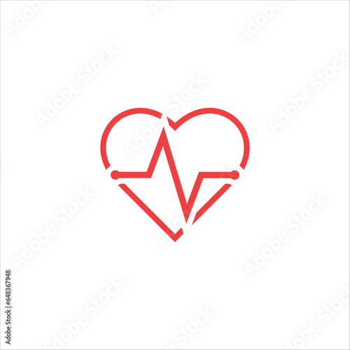 AV or N Letter Heart Beat Logo