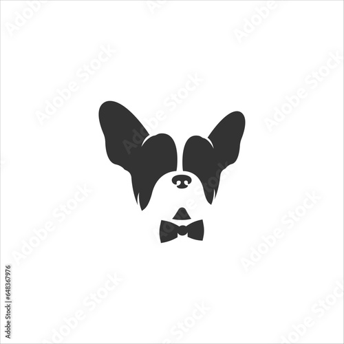 Gentleman Dog Head with Bow Tie Logo