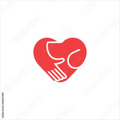 Heart Shaped Dog Care Logo