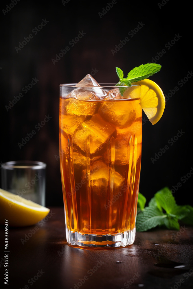 Refreshing glass of iced tea generative AI Refreshing glass of iced tea generative AI