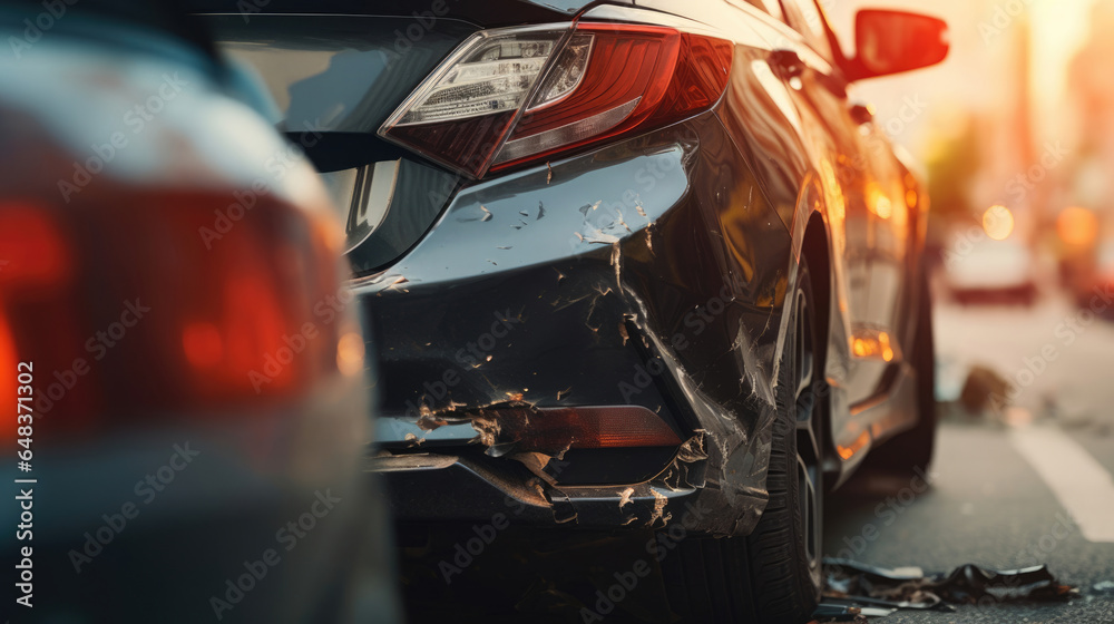 © basketman23 - Minor rear-end collision with crumpled bumpers