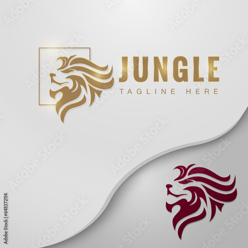 Lion head logo with classic elegant style